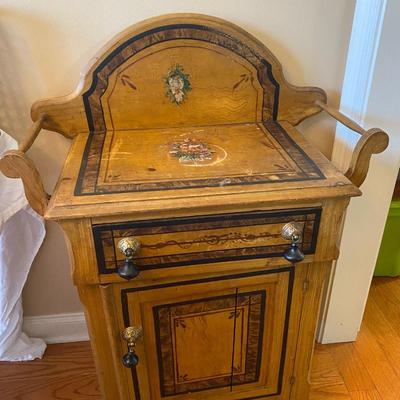 Antique Victorian washstand with two towel bars