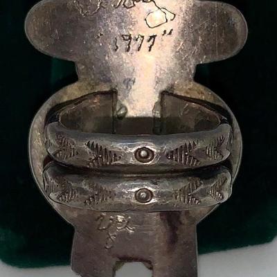 Native American Pawn Silver & Turquoise Kachina Ring
