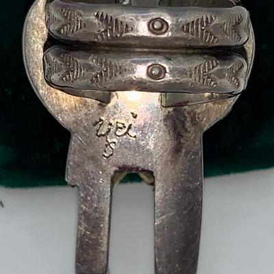 Native American Pawn Silver & Turquoise Kachina Ring