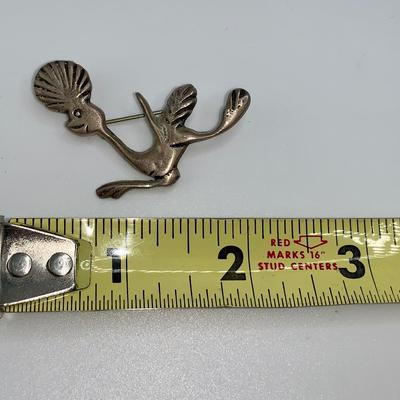 Native American Pawn Silver Roadrunner Brooch/Pin