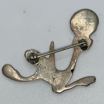 Native American Pawn Silver Roadrunner Brooch/Pin