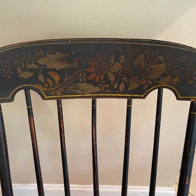 Antique stenciled Boston rocker with cane seat