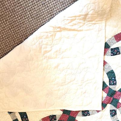 Lot #53 Full Size Handmade Light Quilt/Comforter - Wedding ring pattern