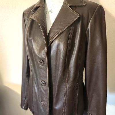 Lot #55 Preston & York Dark Brown Lamb Skin Jacket - Size Small
