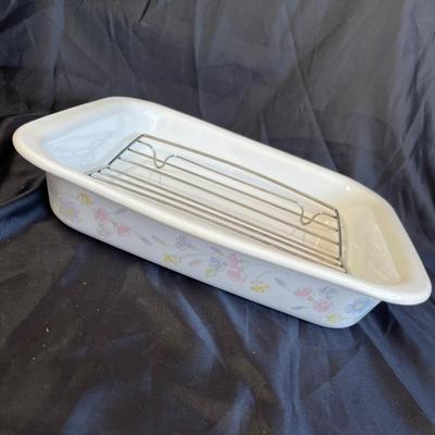 Corningware peach and floral
