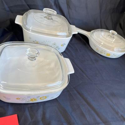 Corningware roaster, casseroles and Tea pot