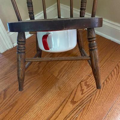Antique solid wood potty chair