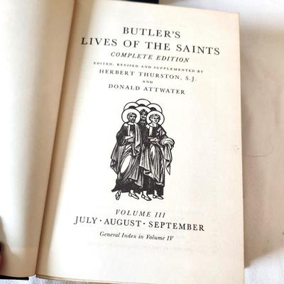 Lot #60L 4 Volume Set Butler's Lives of the Saints - Catholic - 1965 Color Plates