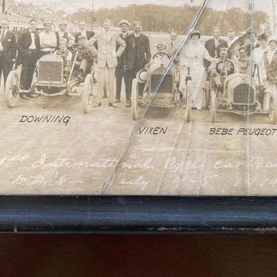 Antique panoramic photo of 1st international cycle car races
