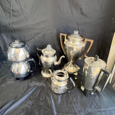 Variety of coffee pots