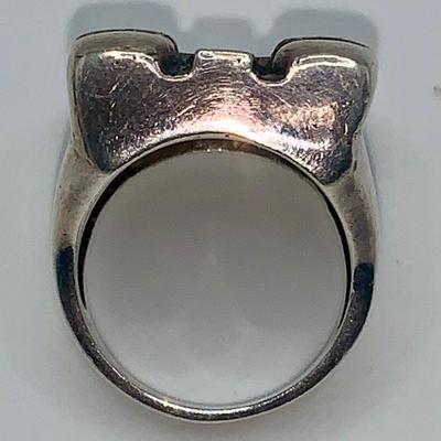 Vintage Biker Ring - Cross and Four Skulls