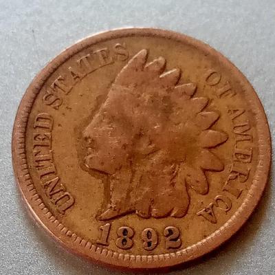 LOT 97 1892 INDIAN HEAD PENNY