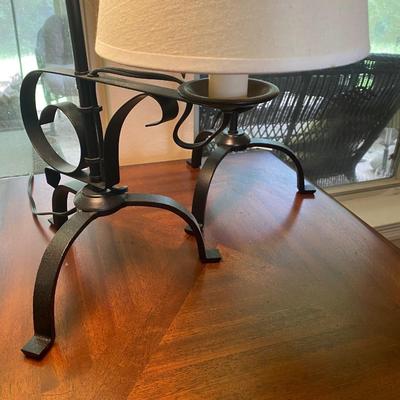3 metal adjustable height lamps