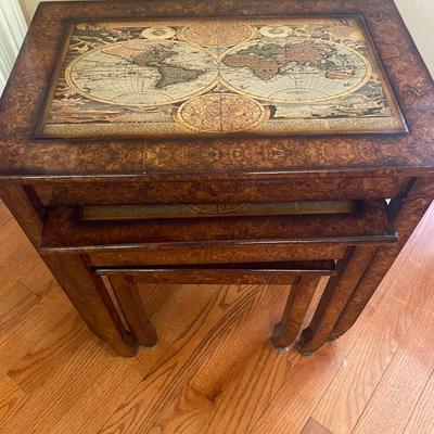 Set of 3 laminated wood nesting tables
