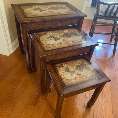 Set of 3 laminated wood nesting tables