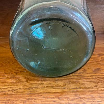 Antique Spanish Viresa green glass Demijohn bottle