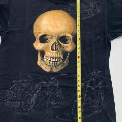 1998 Single-Stitch Motorcycle Tee Shirt w/ Skull by CMJ