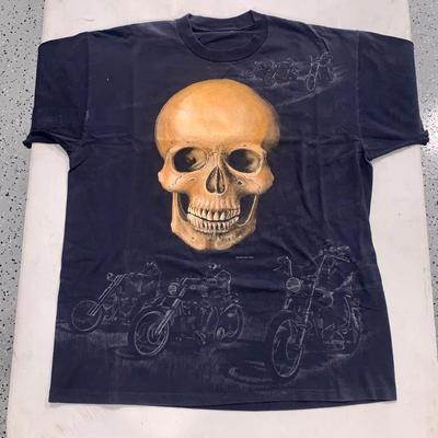 1998 Single-Stitch Motorcycle Tee Shirt w/ Skull by CMJ