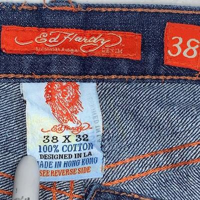 Vintage Ed Hardy Embroidered Jeans, Chinese Tiger - 38X32