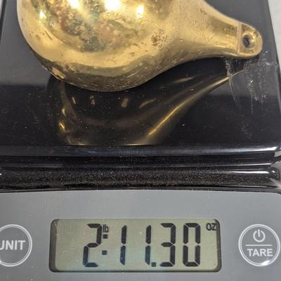 Antique Dutch Teardrop Brass Clock Weights 2lb 11.30 ozs