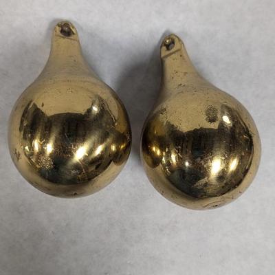 Antique Dutch Teardrop Brass Clock Weights 2lb 11.30 ozs