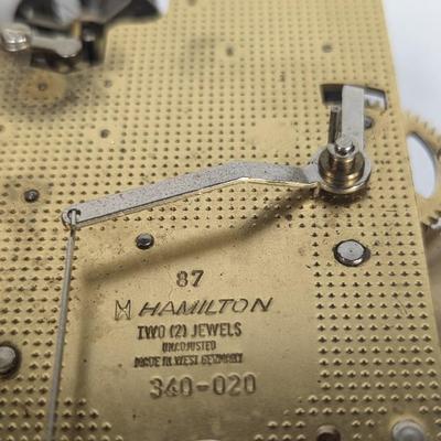 Antique Hamilton 2 Jewels Clock Movement Mechanism Gears Steampunk Lot 4