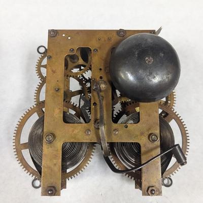 Antique E. Ingram Clock Movement Mechanism Gears Steampunk