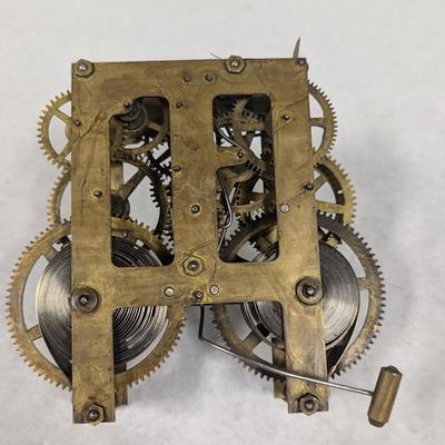 Antique E. Ingram Clock Movement Mechanism Gears Steampunk