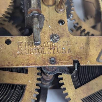 Antique E. Ingram Clock Movement Mechanism Gears Steampunk