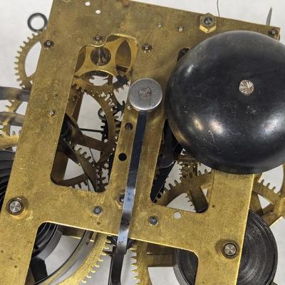 Antique E Ingram Clock Movement Mechanism Gears Steampunk