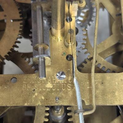 Antique E Ingram Clock Movement Mechanism Gears Steampunk