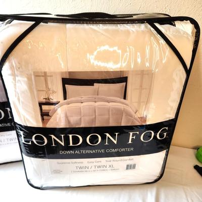 Lot #61 Lot of 2 London Fog Twin Comforters - new in package