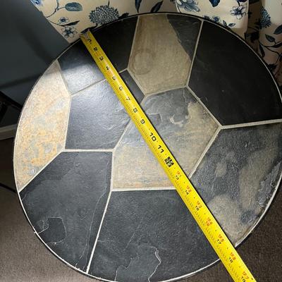3 Pc. Slate Top Wrought Iron Table Set