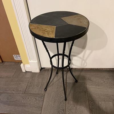 3 Pc. Slate Top Wrought Iron Table Set