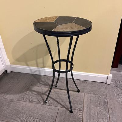 3 Pc. Slate Top Wrought Iron Table Set