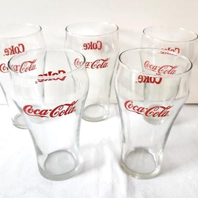 Lot #64 5 Coca-Cola Drinking Glasses