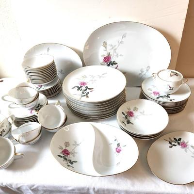 Lot #70 Large Set of Mid Century Sango Dinnerware in the "Bara" pattern - good condition