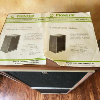 Vintage Pair Pioneer CS-53 Speakers w Spec Sheets
