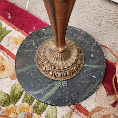 Vintage Heavy Marble Base Ornate Floor Lamp 60" Tall