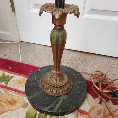 Vintage Heavy Marble Base Ornate Floor Lamp 60" Tall