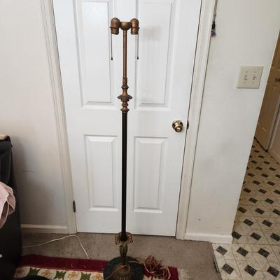 Vintage Heavy Marble Base Ornate Floor Lamp 60" Tall