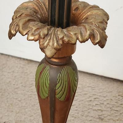 Vintage Heavy Marble Base Ornate Floor Lamp 60" Tall