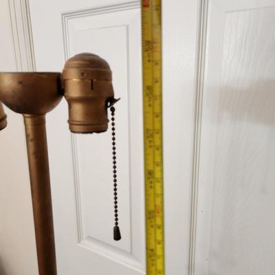 Vintage Heavy Marble Base Ornate Floor Lamp 60" Tall