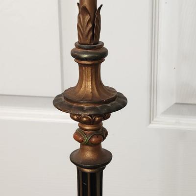 Vintage Heavy Marble Base Ornate Floor Lamp 60" Tall