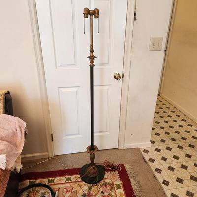 Vintage Heavy Marble Base Ornate Floor Lamp 60" Tall