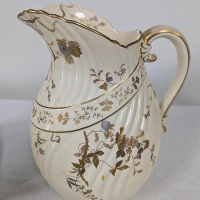 Antique B & S Oriental Ivory Pitcher & Bowls