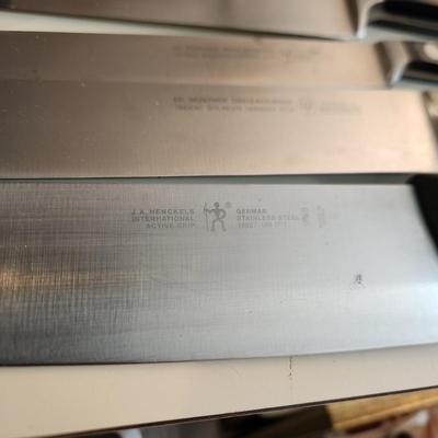 Large Knife Storage Block with Knives Henckels Ed Wusthof Dreizackwerk & others