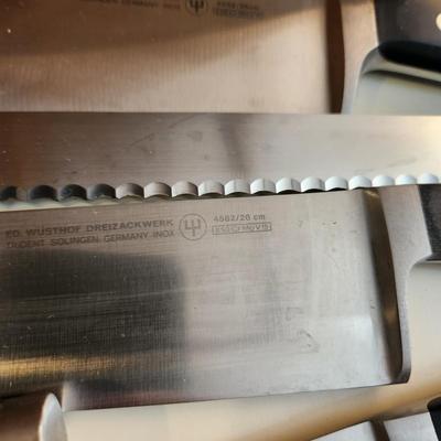 Large Knife Storage Block with Knives Henckels Ed Wusthof Dreizackwerk & others