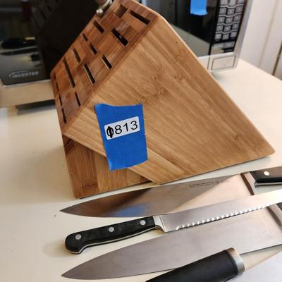 Large Knife Storage Block with Knives Henckels Ed Wusthof Dreizackwerk & others