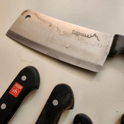 Large Knife Storage Block with Knives Henckels Ed Wusthof Dreizackwerk & others